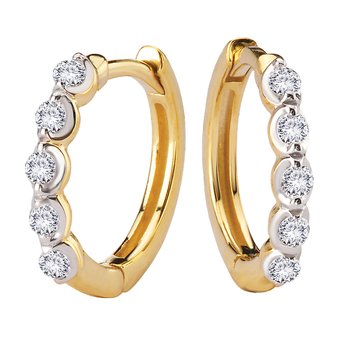Two-Toned Lab Grown Diamond Huggie Earrings