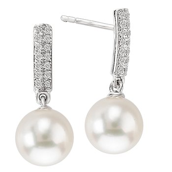 Pearl and Diamond Earrings