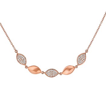 14k Rose Gold Necklace Diamond 0.50 Ctw Pendant