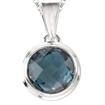 ELAN SILVER RD LONDON BL TPZ PENDANT, LBT RD 10MM, 4.96TGW
