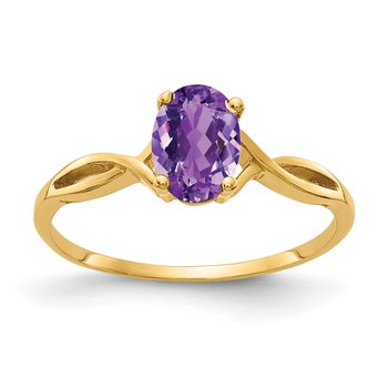 14k 7x5mm Oval Amethyst ring