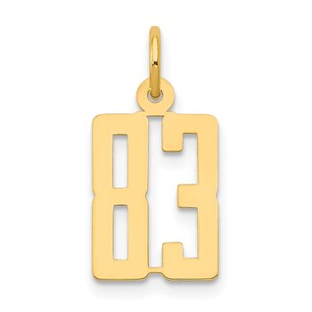 14k Small Elongated Number 83 Charm