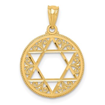 14k Filigree Star of David Pendant