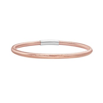 Silver Plated Basketweave Stretch Bangle