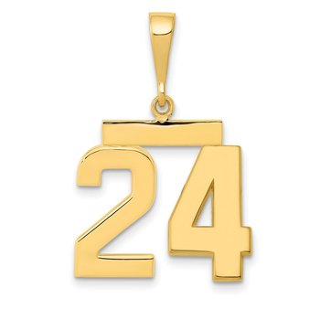 14k Medium Polished Number 24 Charm