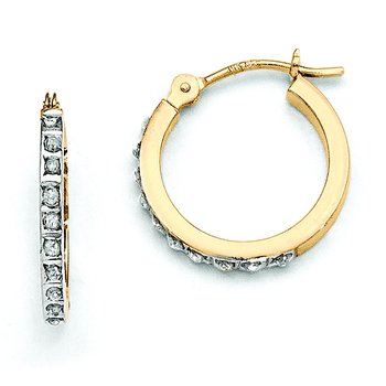 14k Diamond Fascination Small Hinged Hoop Earrings