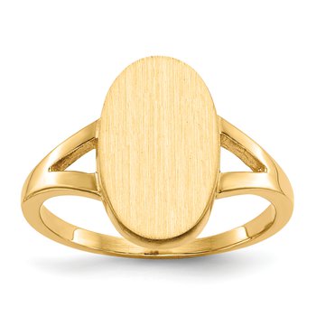 14k 8.5x14.5mm Closed Back Signet Ring