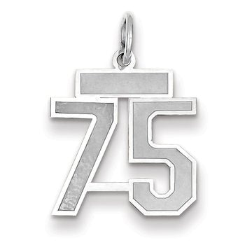 14kw Small Satin Number 75 Charm