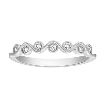 TriUnity™ 14K White Gold 7 Bezel Set With Wave 0.10 Ctw