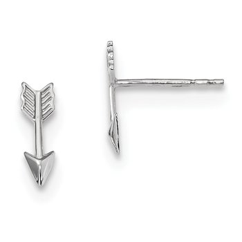 14k White Gold Polished Arrow Post Earrings