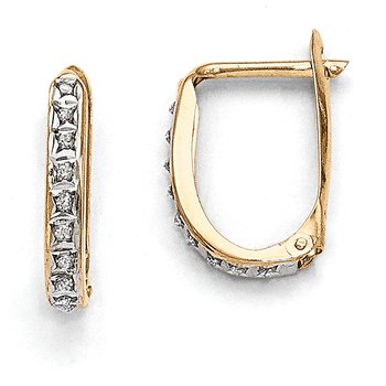 14k Diamond Fascination Hinged Hoop Earrings