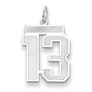 14kw Medium Satin Number 13 Charm