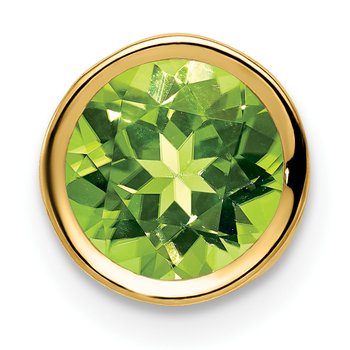 14k 7mm Round Peridot Bezel Chain Slide