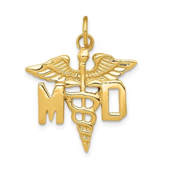 14k Large M.D. Caduceus Charm