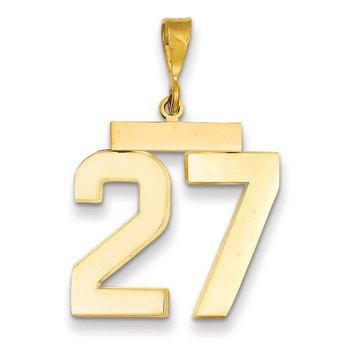 14k Large Polished Number 27 Charm