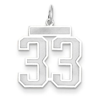 14kw Medium Satin Number 33 Charm