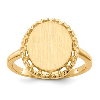 14k 11.0x12.5mm Open Back Signet Ring
