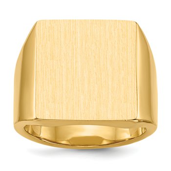 14k 16.5x17.5mm Closed Back Mens Signet Ring