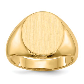 14k 13.5x16.0mm Open Back Mens Signet Ring
