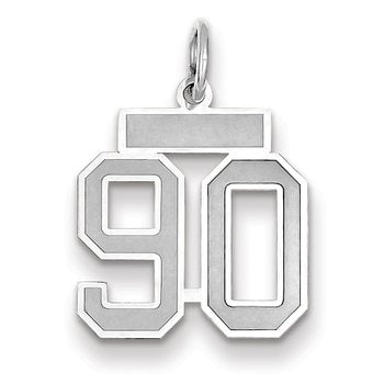 14kw Small Satin Number 90 Charm