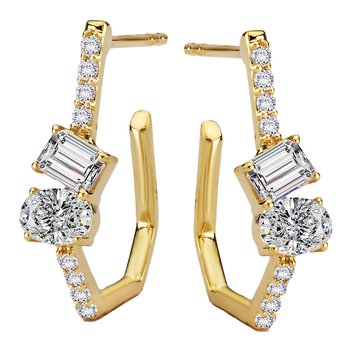 Lab Grown Diamond Hoop Ladies Fashion Earrings