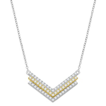 14k Two Tone Diamond Necklace 0.50 Ctw Available in White, Yellow or Rose Gold