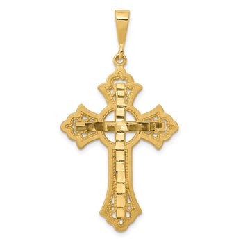 14k Diamond-cut Celtic Cross Pendant