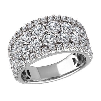Four Row Diamond Fashion Ring