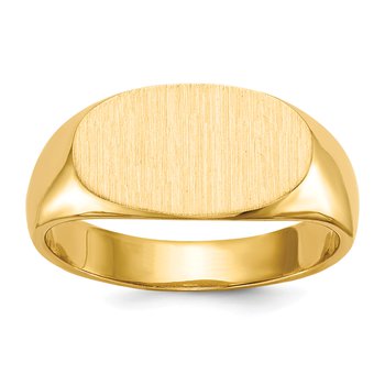 14k 13.5x7.0mm Closed Back Signet Ring