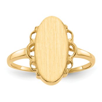 14k 7.0x14.5mm Open Back Signet Ring