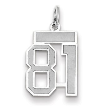 14kw Small Satin Number 81 Charm