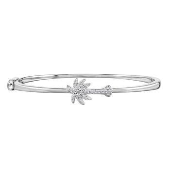 Oceanity™ 14K White Gold Bangle Bezel Set Emerald Cut Diamonds Diamond 0.20 Ctw