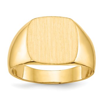 14k 13.0x12.0mm Closed Back Mens Signet Ring