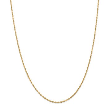 14K 10 Inch 1.85mm Diamond-cut Quadruple Rope Lobster Clasp Anklet