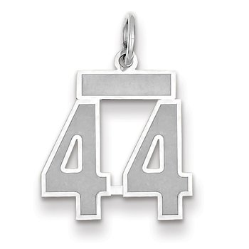 14kw Small Satin Number 44 Charm