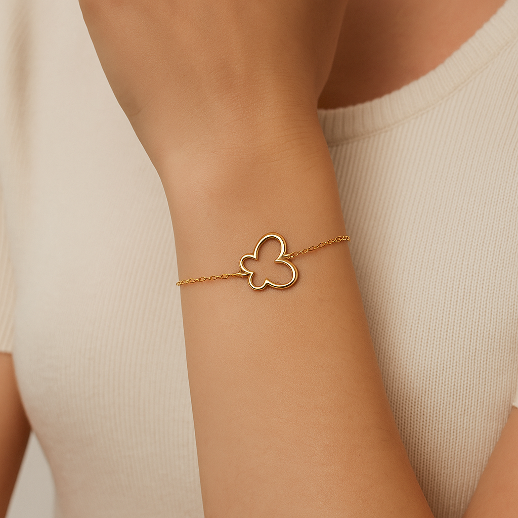 Elegant Italian 14kt Butterfly Bracelet Bracelet