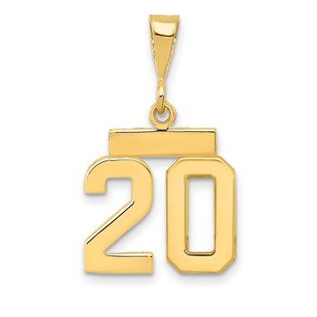 14k Polished Small Number 20 Charm