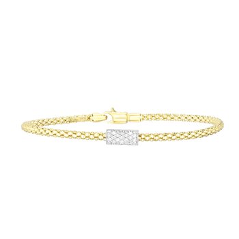 14K 7.25in Yellow Gold Polished Popcorn Bracelet with Lobster Clasp