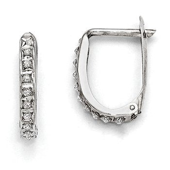 14k White Gold Diamond Fascination Hoop Earrings