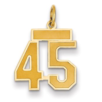 14k Small Satin Number 45 Charm