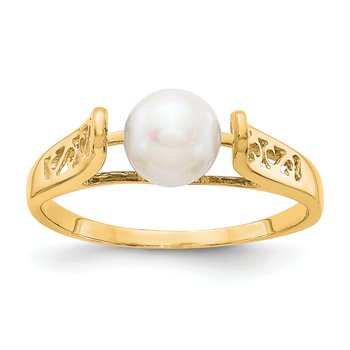 14k 6mm FW Cultured Pearl ring