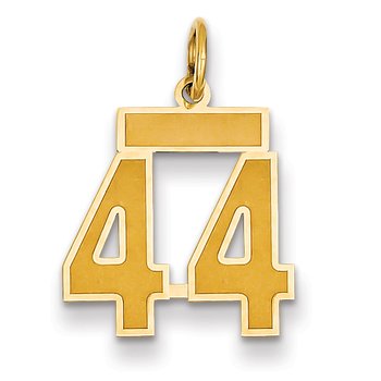 14k Small Satin Number 44 Charm