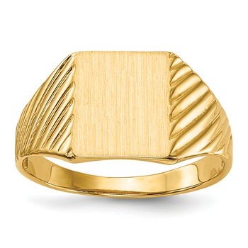 14k 8.0x9.5mm Open Back Signet Ring