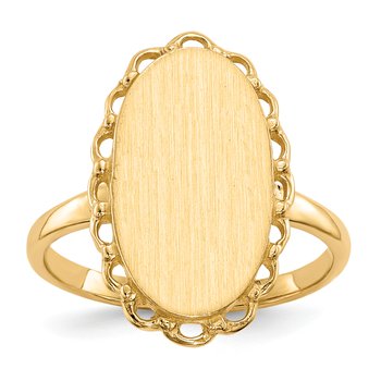 14k 9.0x16.0mm Open Back Signet Ring