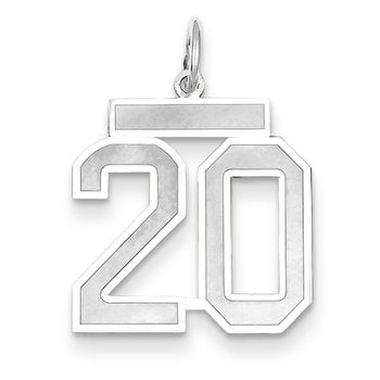 14kw Medium Satin Number 20 Charm