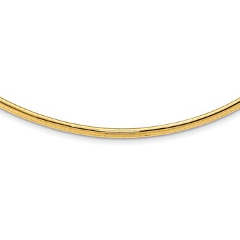 14k Polished 4mm Lightweight 16 inch Domed Omega Necklace