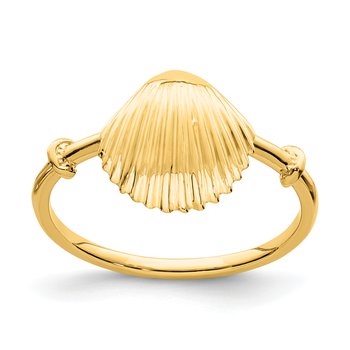 14K Polished Shell Ring