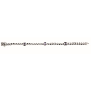 Sterling Silver 7.25in Diamond Cut/ Textured Bracelet with Box Clasp