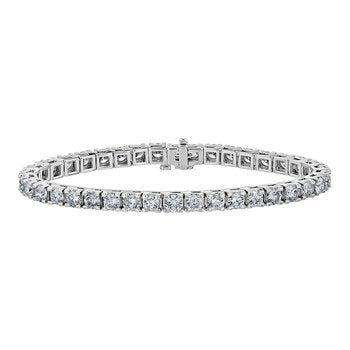 14K White Gold 4 Prong Square Edge Settings Bracelet Diamond 1.00 Ctw
