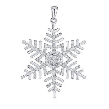 Diamond Frost™ 14k White Gold Ornate Diamond Set Snowflake Pendant Diamond 0.50 Ctw